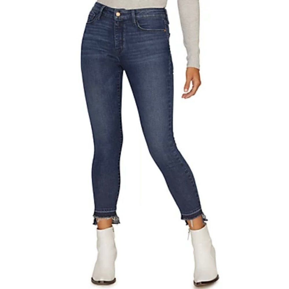 Sanctuary‎ Denim Social Ankle Skinny Mid Rise Release Raw Hem Women Size 26/2